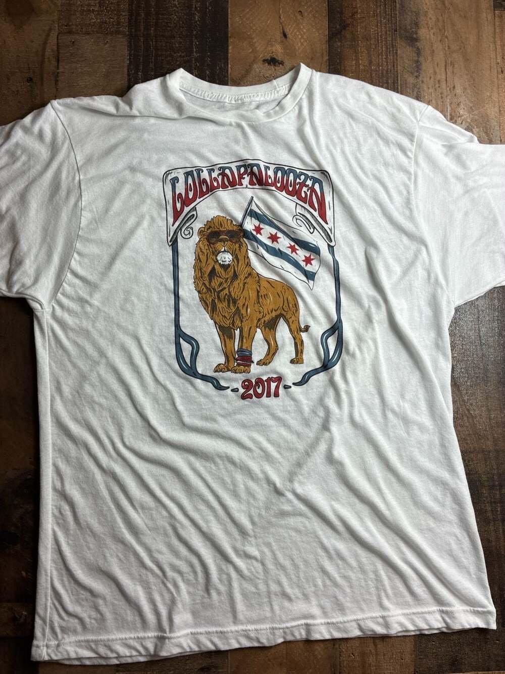 Lollapalooza 2017 Chicago Festival‎ Lineup T-Shirt Lion Graphic XXL